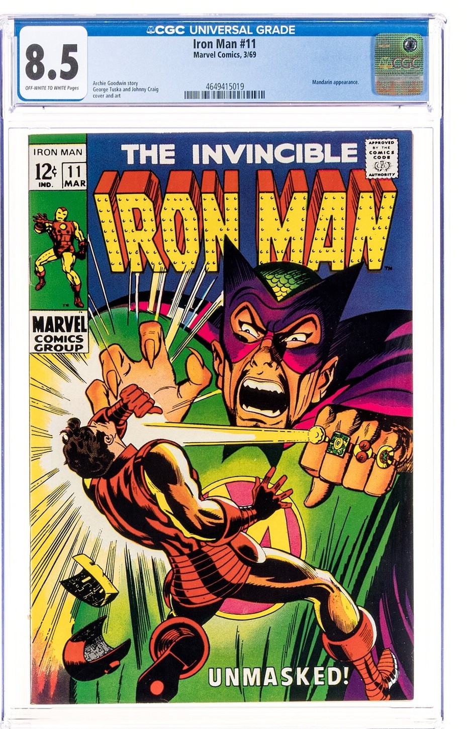 Marvel Comics Iron Man #11 (Mandarin app.) - 1969 CGC 8.5