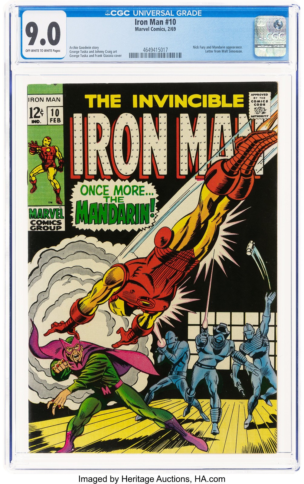 Iron Man #10 Iron Man vs the MANDARIN CGC 9.0 Marvel