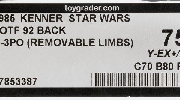 Star Wars POTF C-3PO (Removable Limbs) 92-Back AFA Y75 (Kenner, 1985) UNPUNCHED