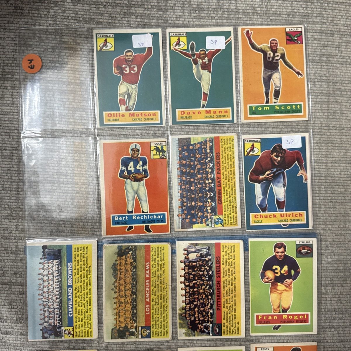 1956 Topps Football Lot (22) Varrichone Ulrich Matson Mann Scott Vintage NFL
