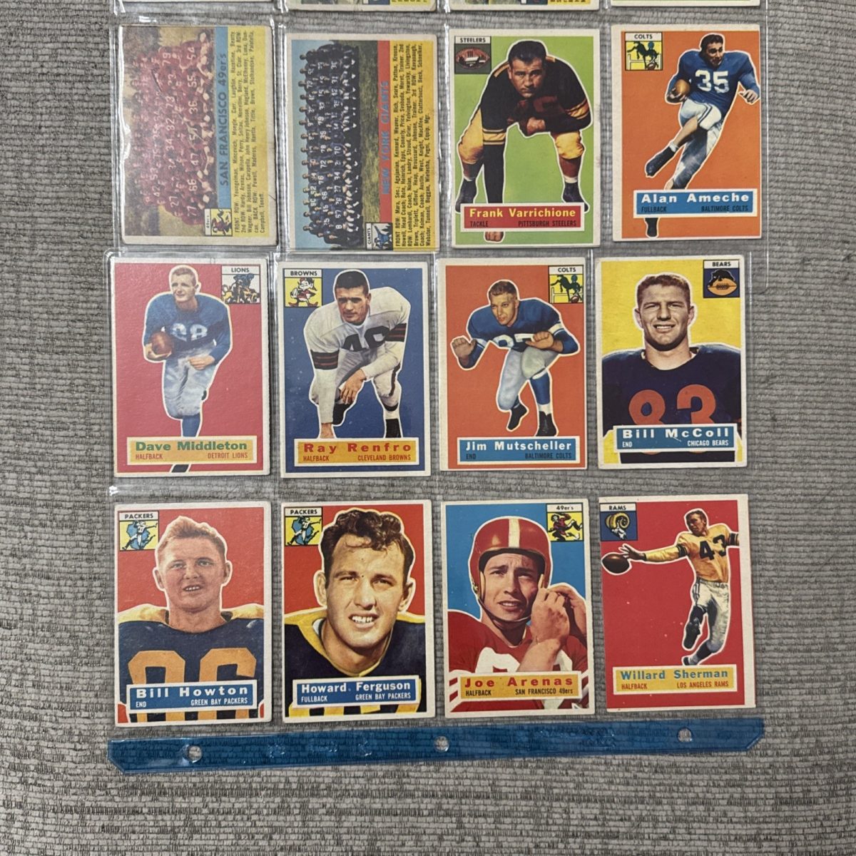1956 Topps Football Lot (22) Varrichone Ulrich Matson Mann Scott Vintage NFL