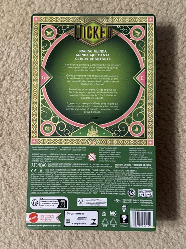 NEW Mattel Wicked Barbie Singing Chantante Glinda Doll URL MISPRINT BOX ERROR