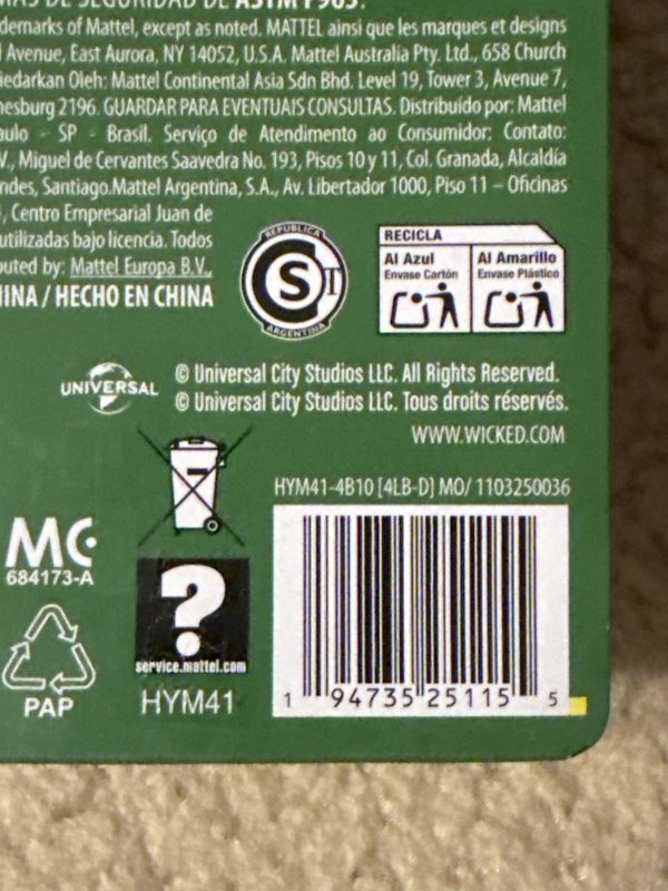 NEW Mattel Wicked Barbie Singing Chantante Glinda Doll URL MISPRINT BOX ERROR