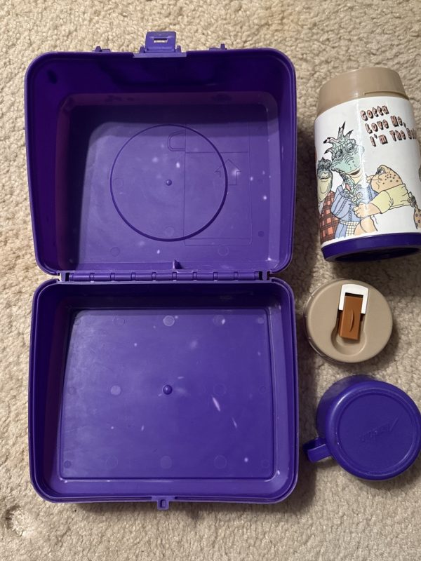 Vintage Aladdin 1990s Disney Dinosaurs Purple Plastic Lunchbox & Thermos