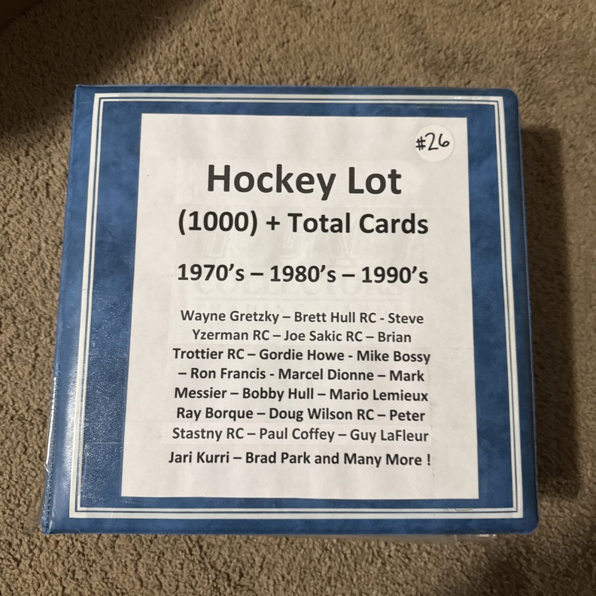 Hockey Card Lot 1000+ Cards 70s 80s 90s Inserts Rookies Stars Gretzky Hull Ect