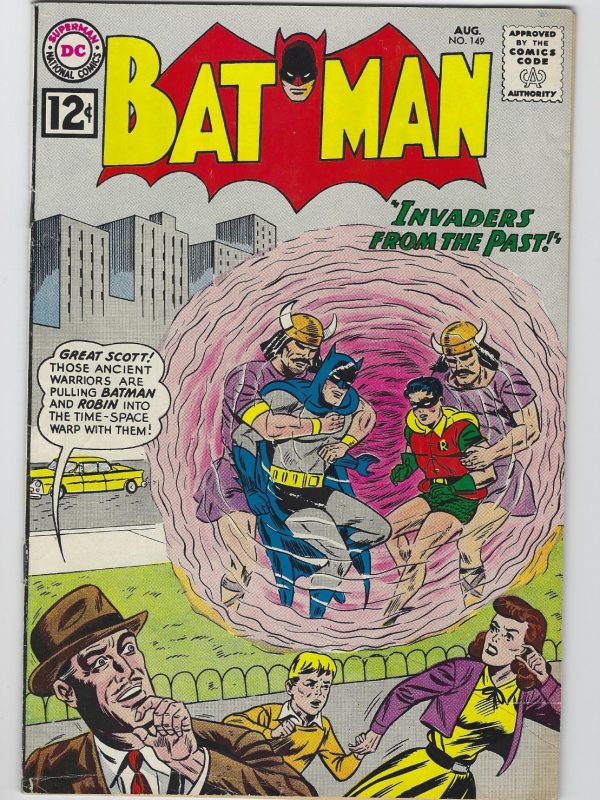 Batman #149 FN+7.0 Invaders From The Past Sci-Fi Batman Story! DC Comics 1962