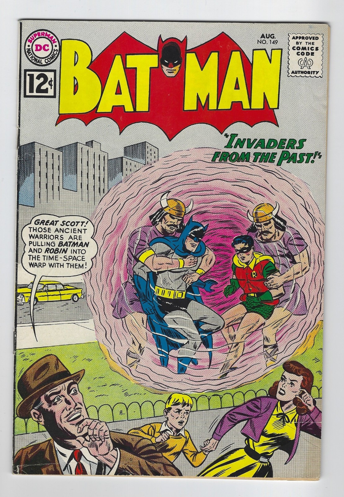 Batman #149 FN+7.0 Invaders From The Past Sci-Fi Batman Story! DC Comics 1962