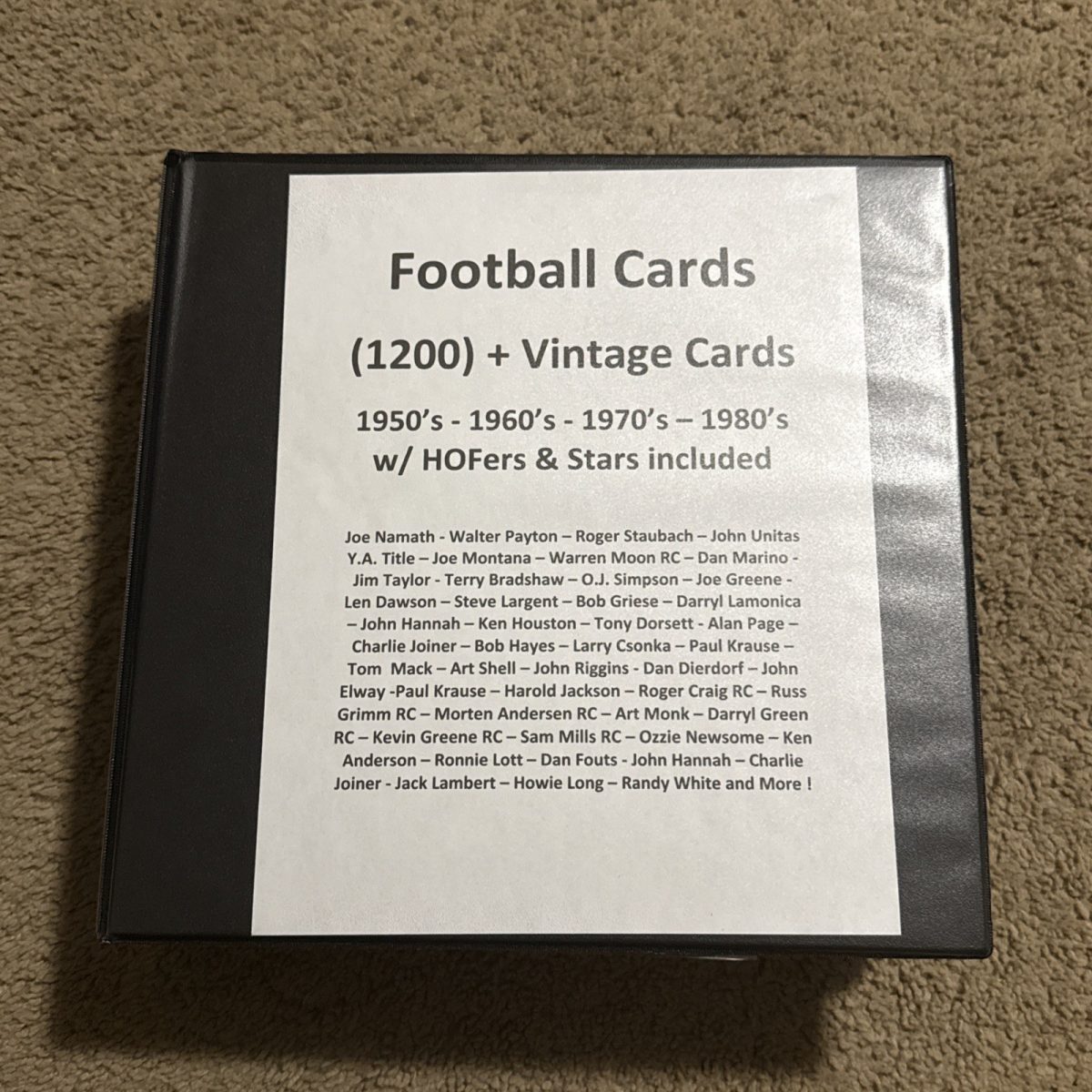 Huge Lot of 1200+ 1960-1980s Topps Football Cards Collection NFL Stars & HOFers