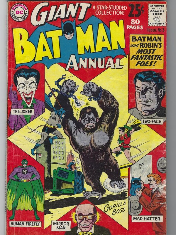 Batman Annual #3 Joker Cover Silver Age Superhero Vintage DC Comic 1962 VG