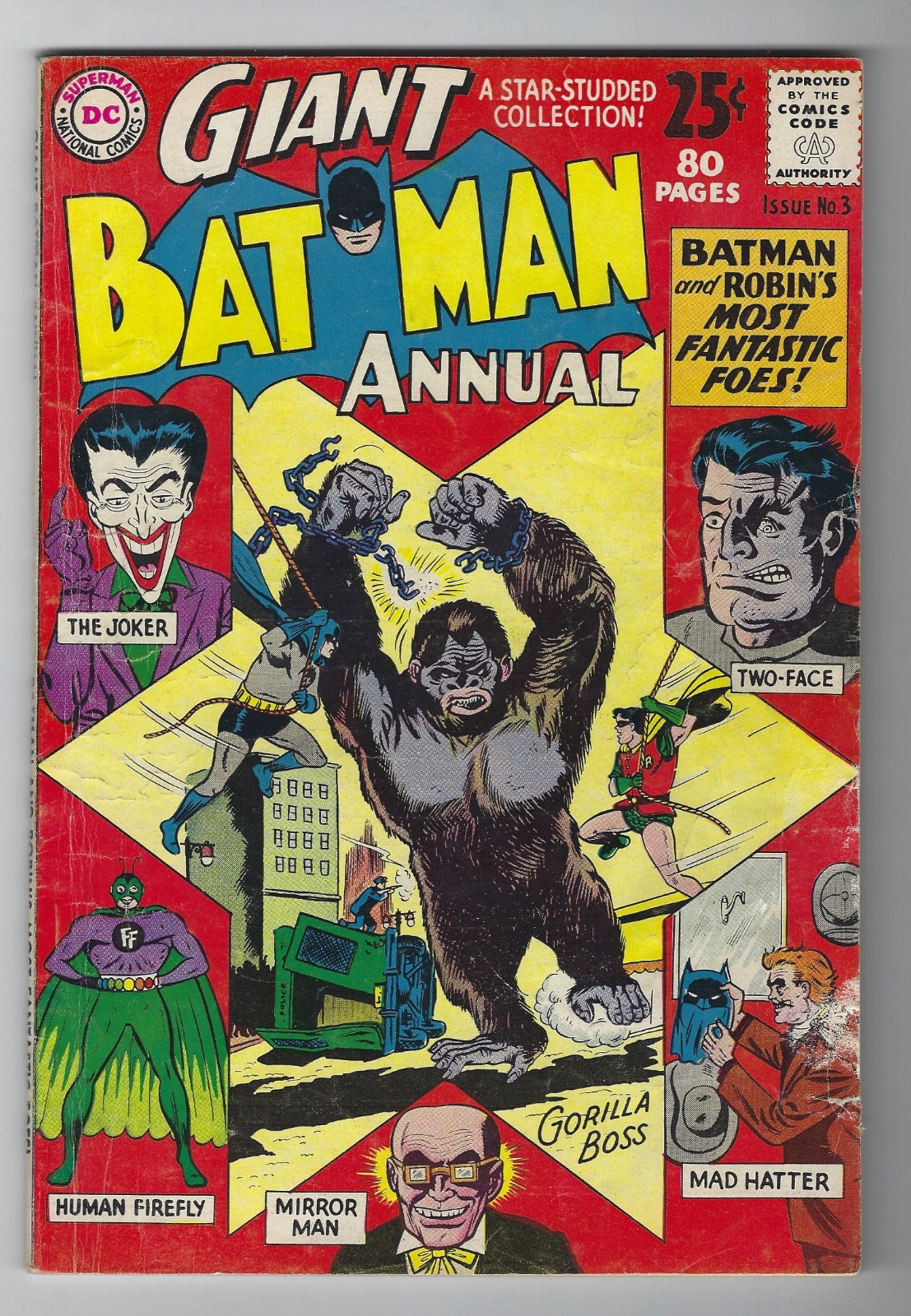 Batman Annual #3 Joker Cover Silver Age Superhero Vintage DC Comic 1962 VG