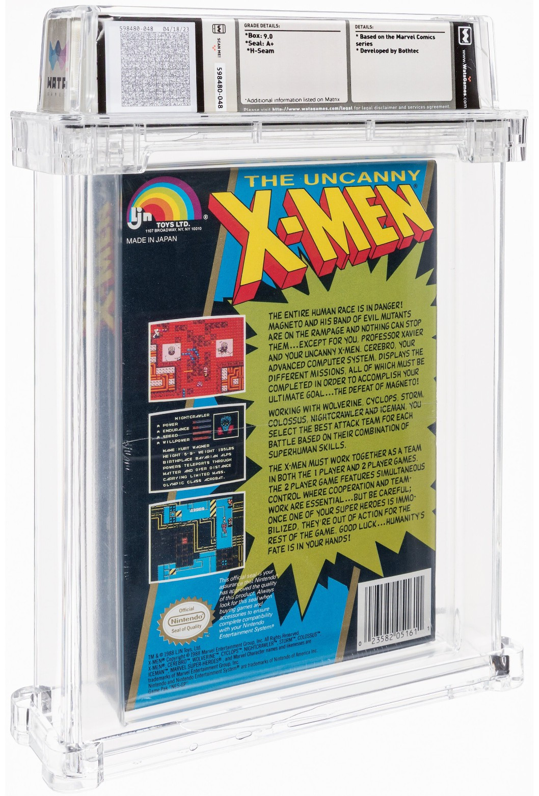 The Uncanny X-Men - Wata 9.0 A+ Sealed [Oval SOQ TM] NES LJN 1989 USA