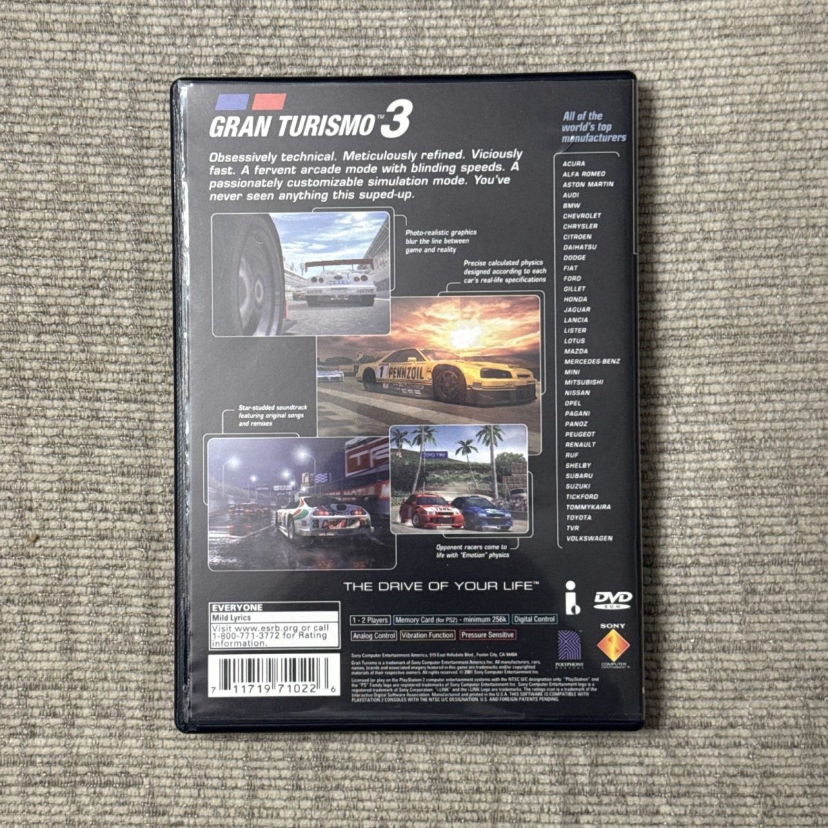 Gran Turismo 3 A-spec PS2 PlayStation 2 Complete CIB