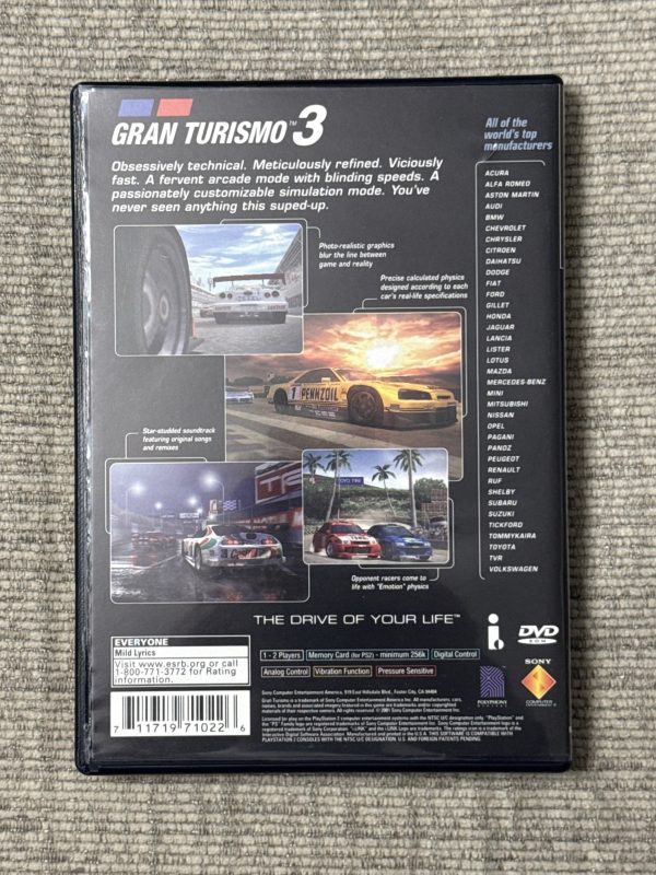 Gran Turismo 3 A-spec PS2 PlayStation 2 Complete CIB