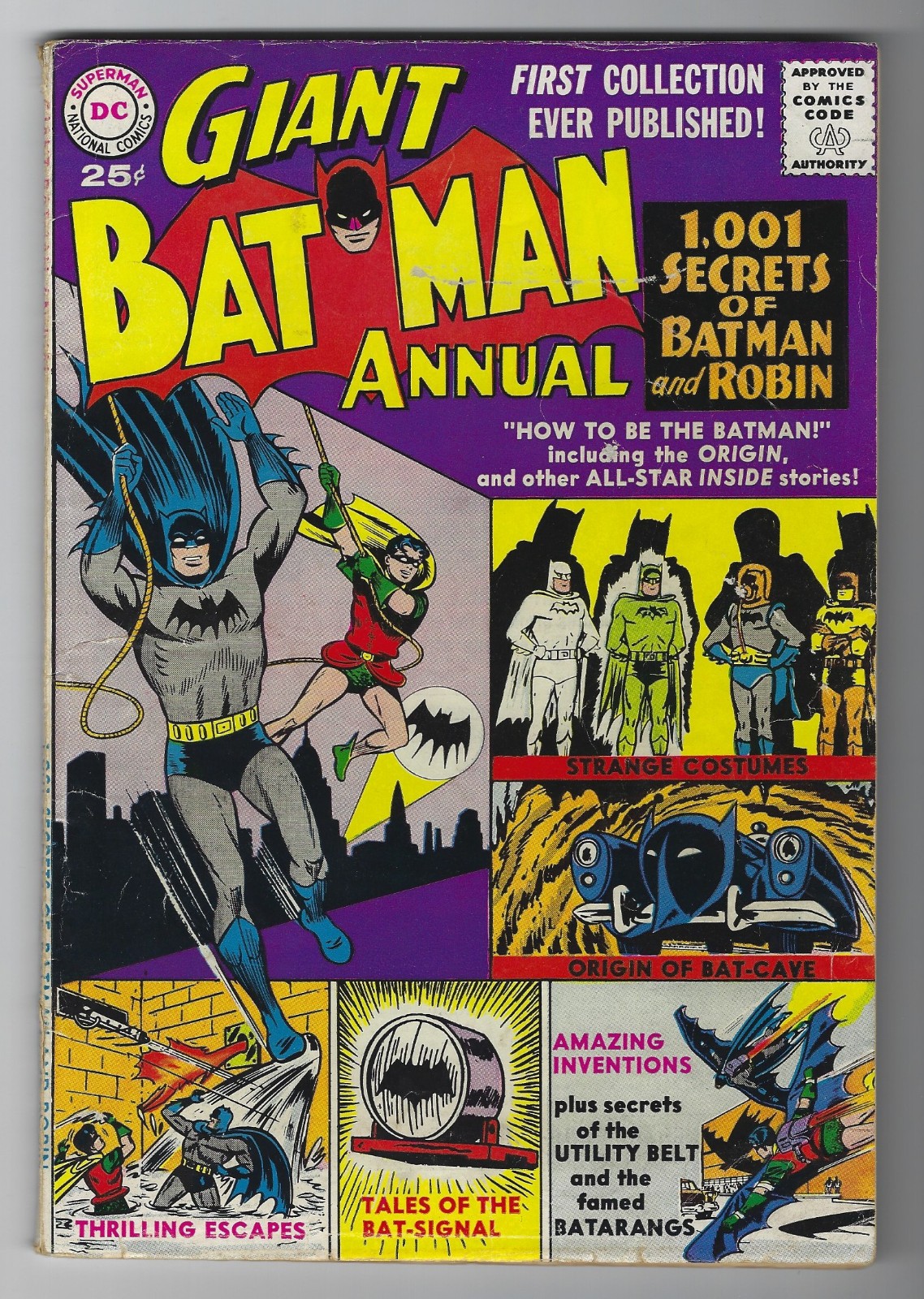 BATMAN ANNUAL #1 (1961) - VG/VG+ - DC SILVER AGE GIANT SIZE BATCAVE ORIGIN STORY