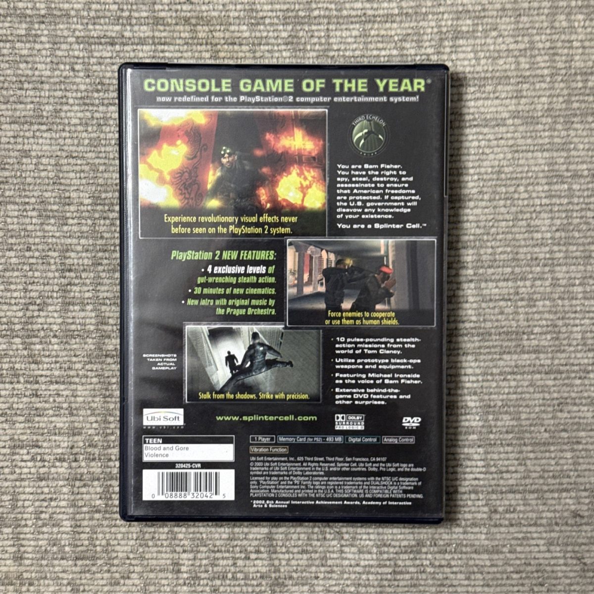 Splinter Cell - Sony Playstation 2 PS2 Pristine Sealed CIB New