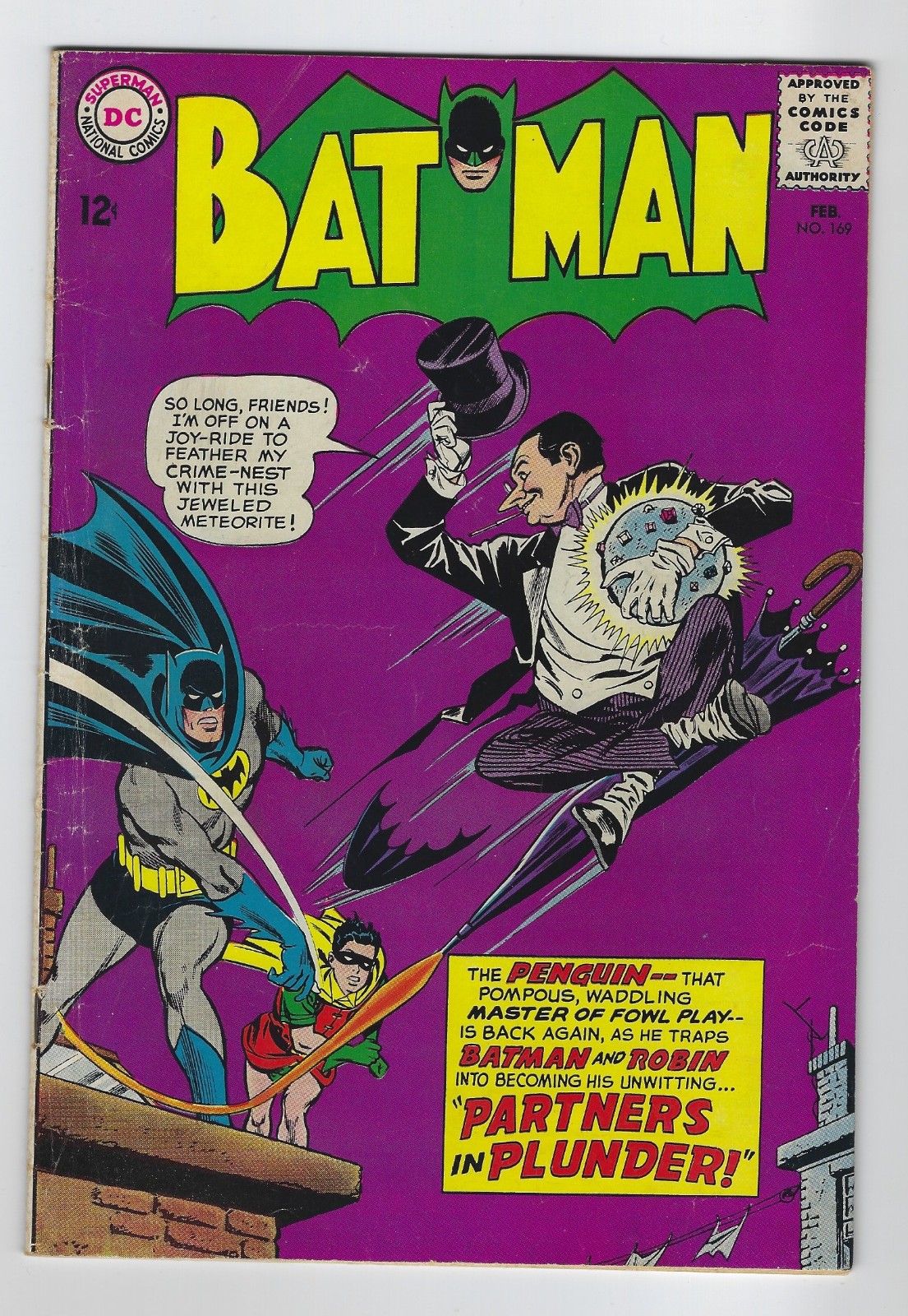Batman #169 (1965) FN - 2nd Apperance of the Penguin Silver Age GREAT COLOR
