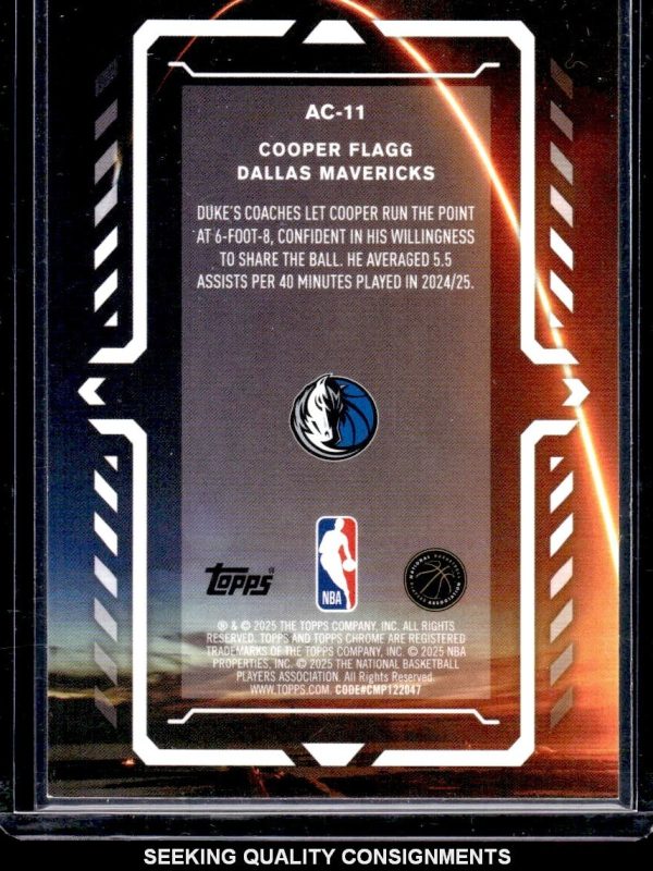 2025-26 Topps Chrome Cooper Flagg (RC) #AC-11 Activators Raywave Refractor