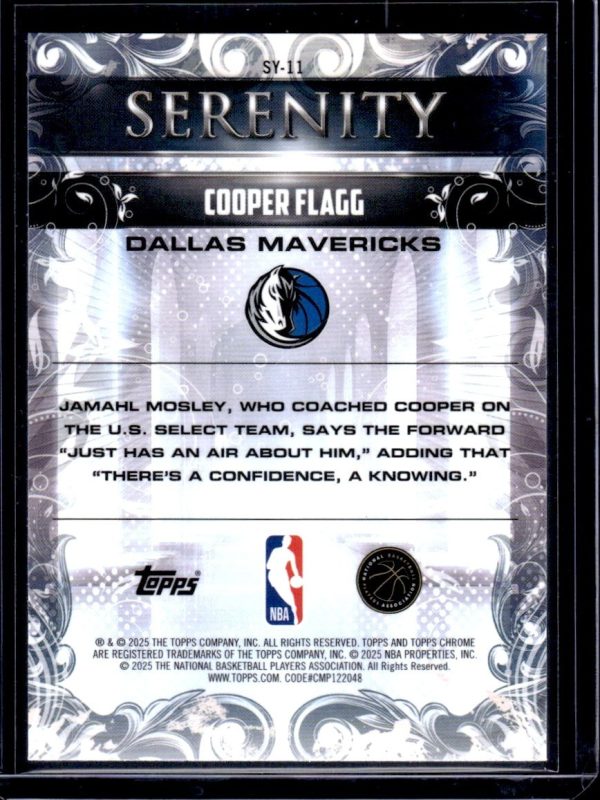 2025-26 Topps Chrome #SY-11 Cooper Flagg Serenity