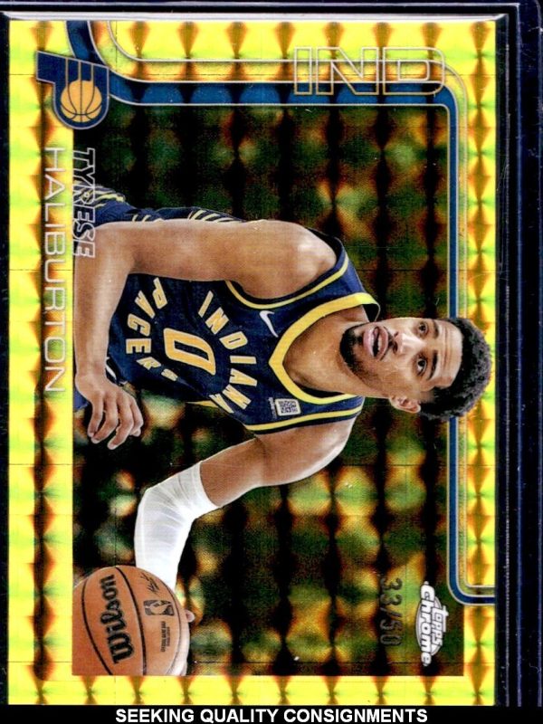 2025-26 Topps Chrome Tyrese Haliburton #3 Gold Geometric Refractor /50