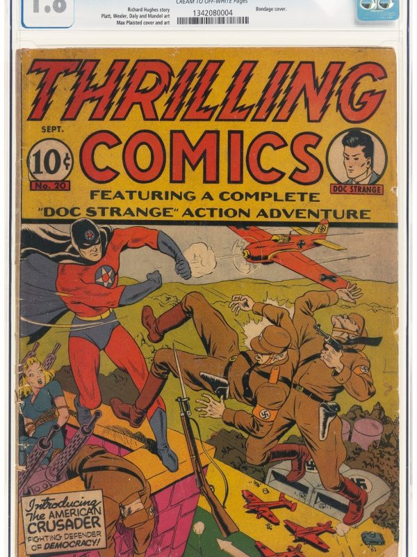 Thrilling Comics #20 (1941) CGC GD- 1.8 Alex Schomburg World War 2 Bondage Cover