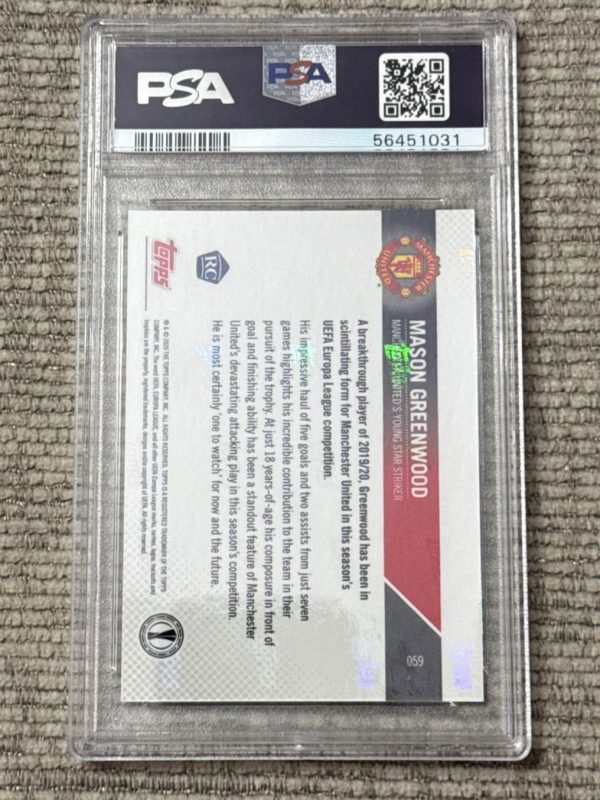 2019 Topps Now UEFA Mason Greenwood RC Rookie #059 Man U PSA 9