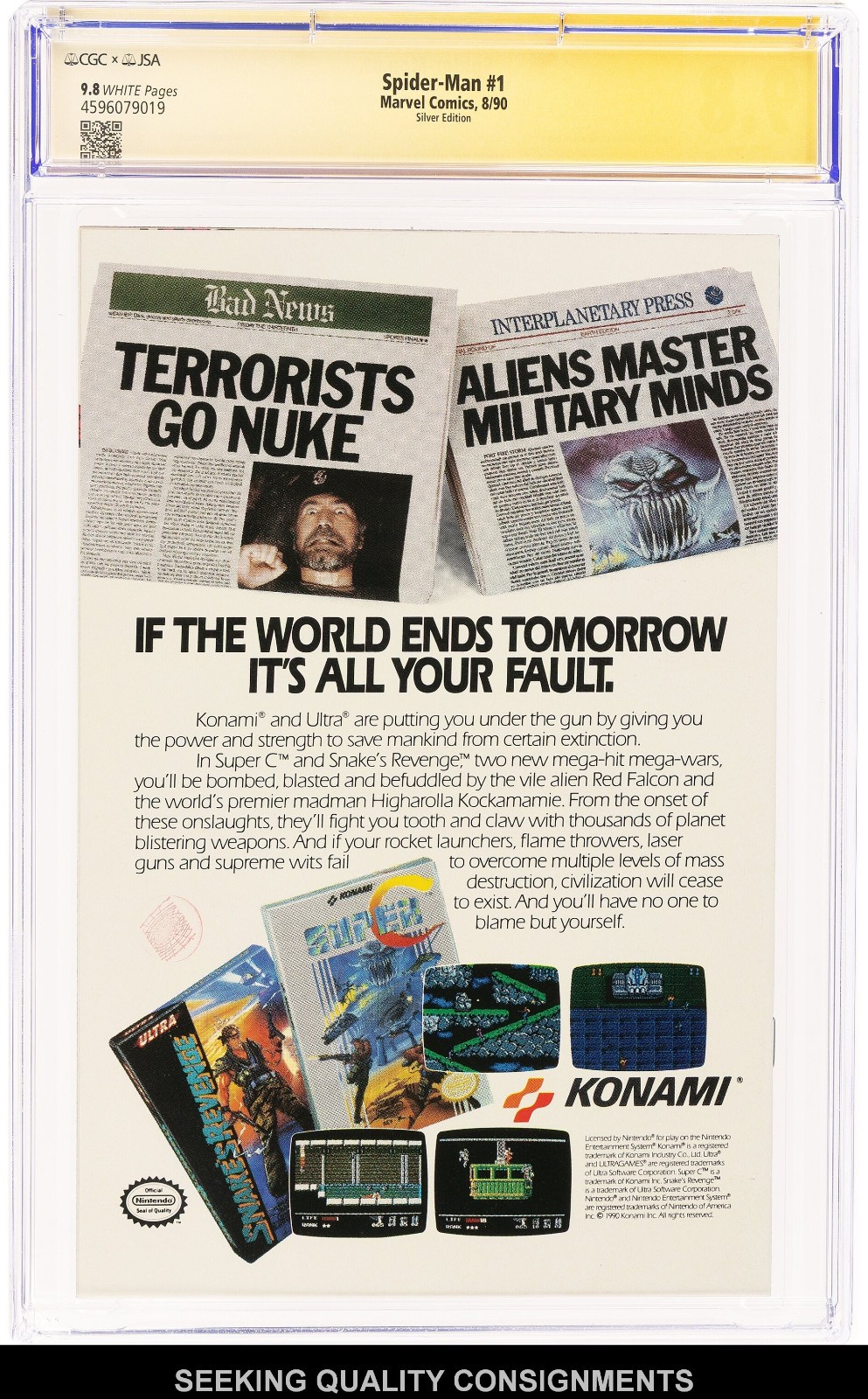 Spider-Man #1 Silver Edition - Signed Todd McFarlane (Marvel 1990) CGC NM/MT 9.8