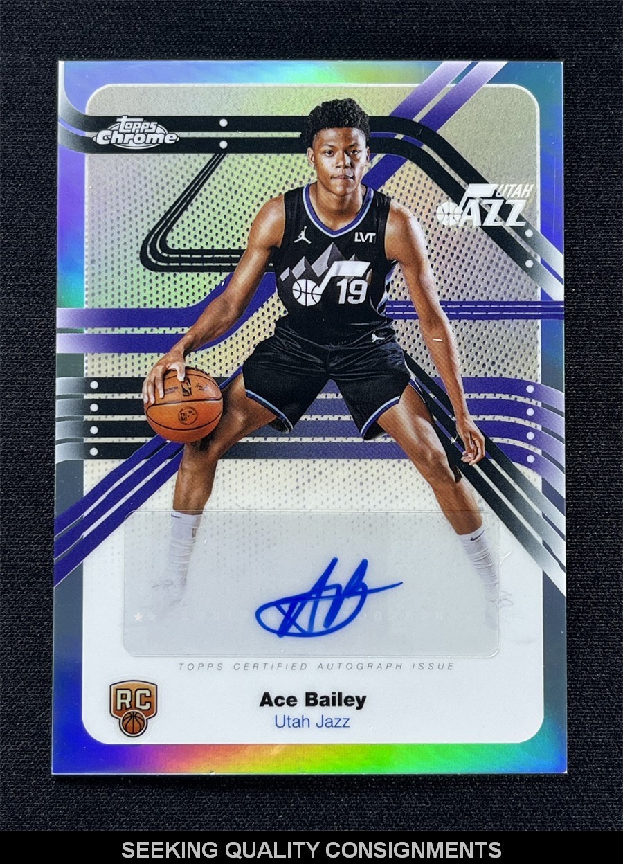 2025-26 Topps Chrome Ace Bailey Silver Refractor Next Stop Signatures Auto RC