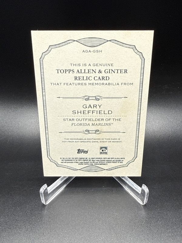 2021 Topps Allen & Ginter Relics #AGA-GSH Gary Sheffield Bat Florida Marlins