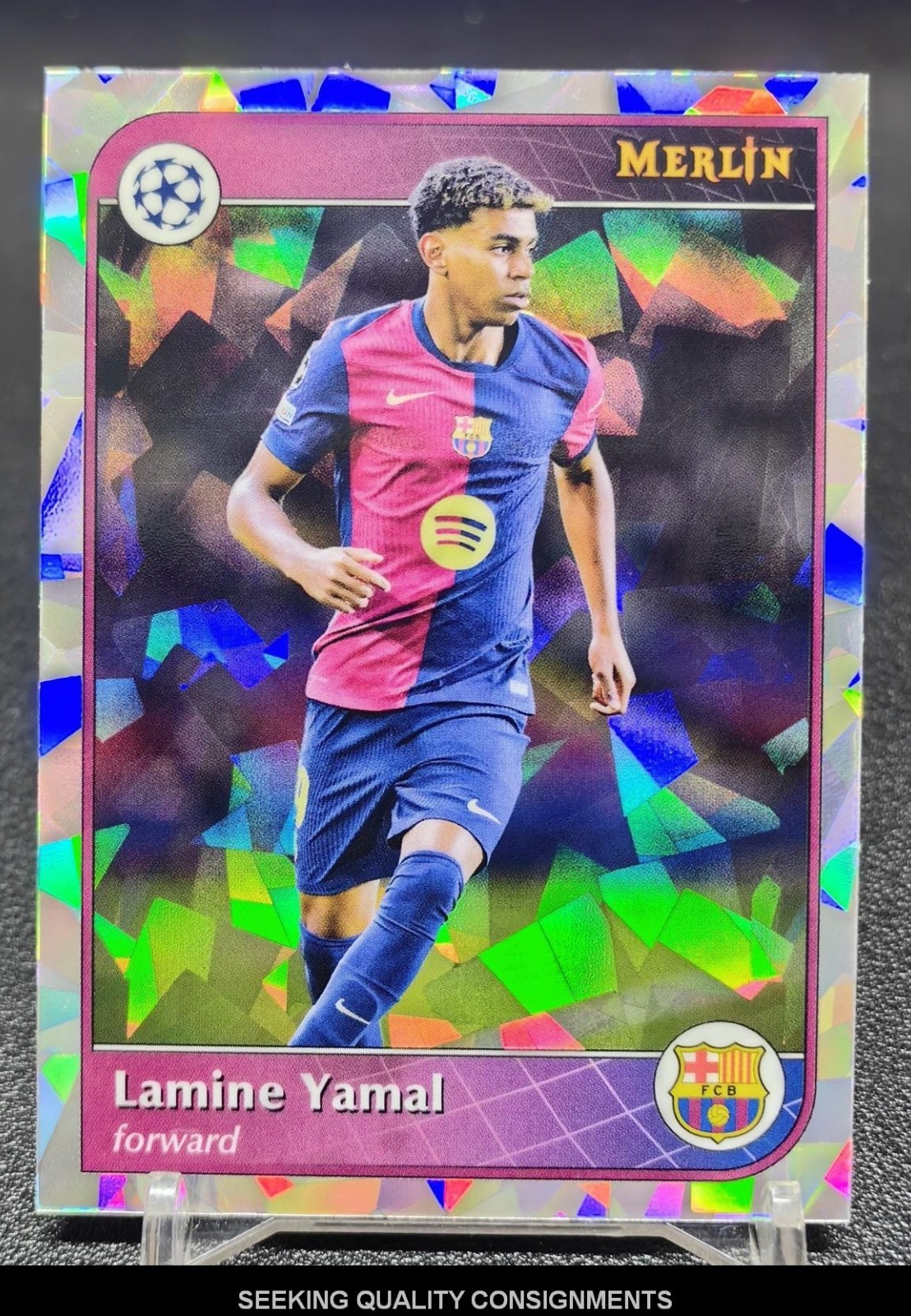2024-25 Topps Merlin UEFA Lamine Yamal #19 Atomic Refractor