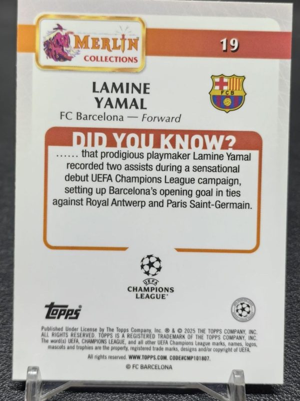 2024-25 Topps Merlin UEFA Lamine Yamal #19 Atomic Refractor