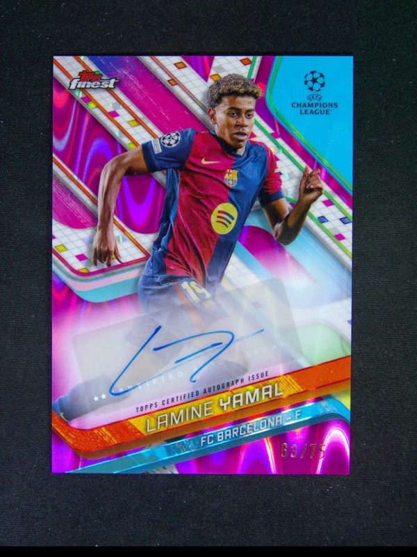 2024-25 Topps Finest UEFA Limine Yamal Auto Magenta Lava /75 #A01