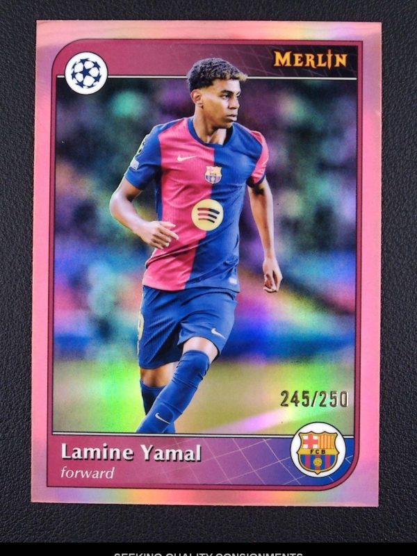 2024-25 Topps Merlin UEFA Lamine Yamal Rose Gold Refractor /250