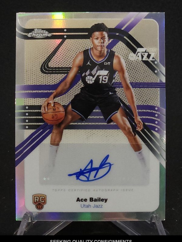 2025-26 Topps Chrome Ace Bailey Silver Refractor Next Stop Signatures Auto RC