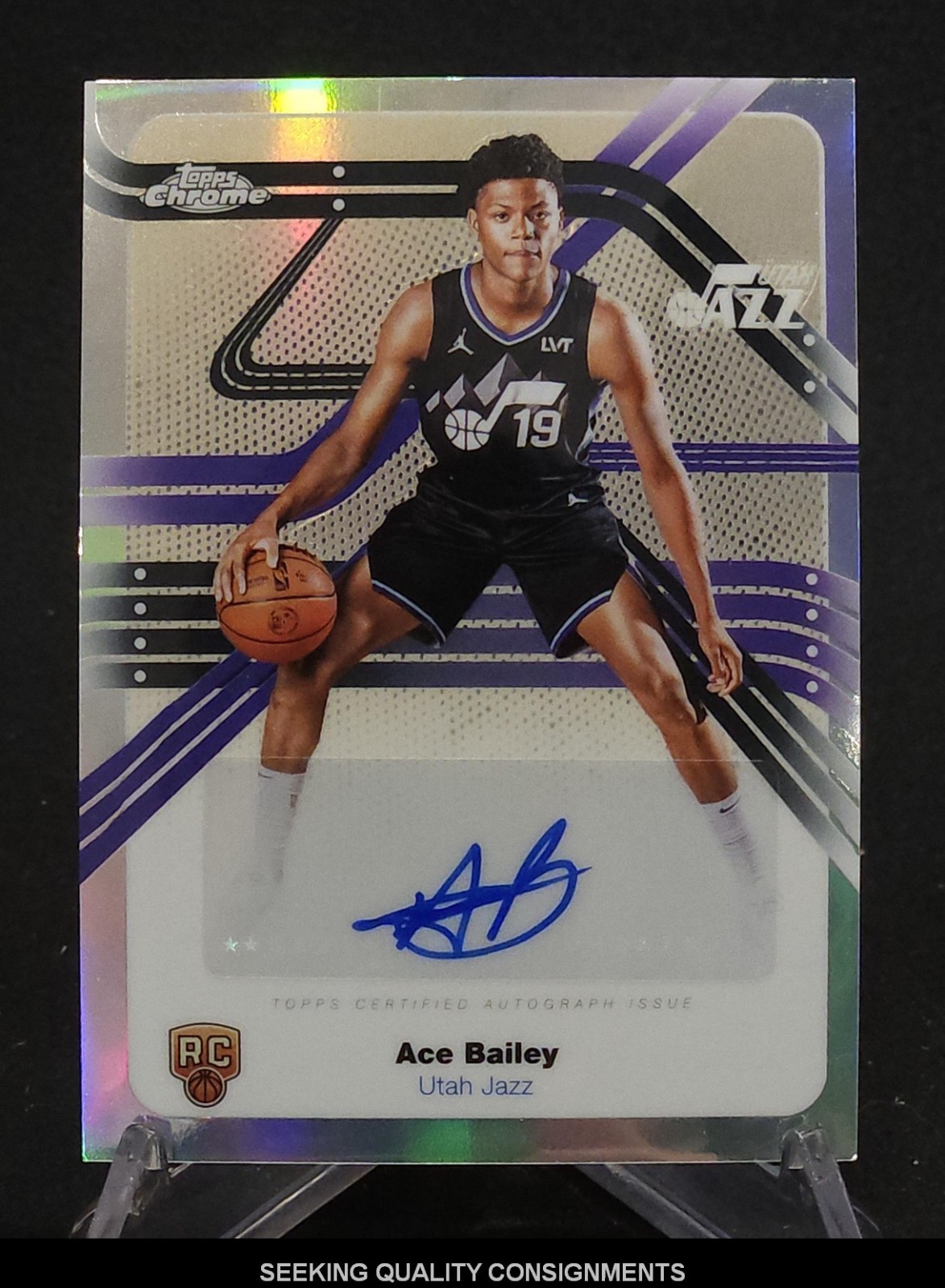 2025-26 Topps Chrome Ace Bailey Silver Refractor Next Stop Signatures Auto RC