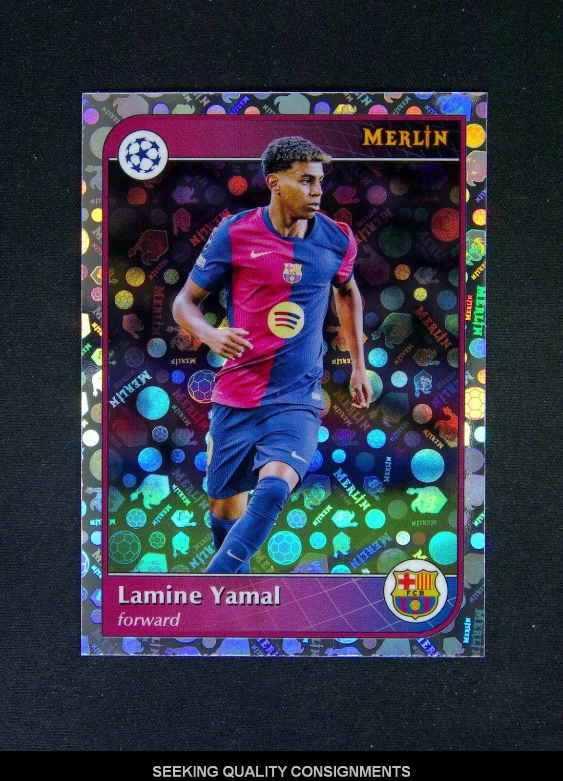 2024-25 Topps Merlin UEFA Lamine Yamal #19 Vintage Merlin Refractor