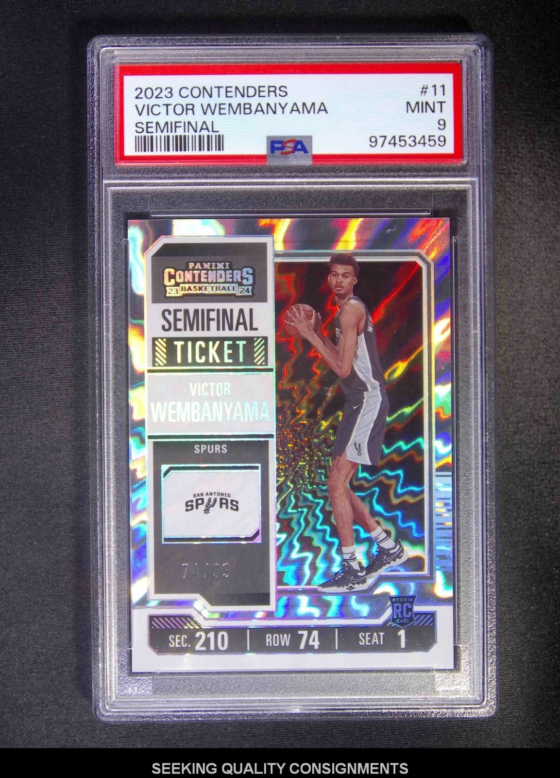 2023-24 Panini Contenders Wembanyama #11 Semifinal Ticket /99 PSA 9