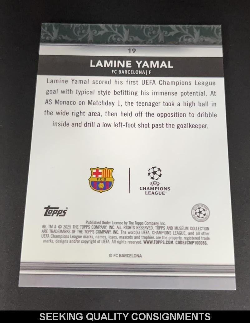 2024-25 Topps Museum Collection UEFA Lamine Yamal #19 Refractor