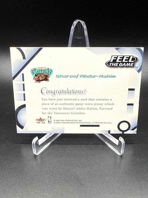 2000 Fleer Feel The Game Authentic Game Worn Jersey Shareef Abdul-Rahim