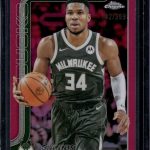 GIANNIS ANTETOKOUNMPO 2025-26 TOPPS CHROME #137 MAGENTA REFRACTOR 142/399 BUCKS