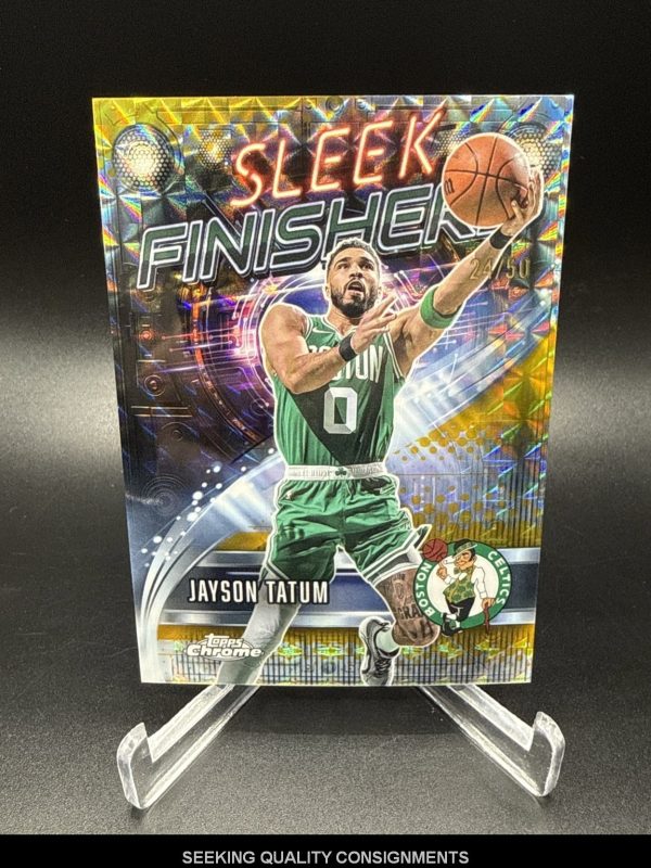 JAYSON TATUM 2025-26 TOPPS CHROME SLEEK FINISHERS GEOMETRIC GOLD REFRACTOR #/50
