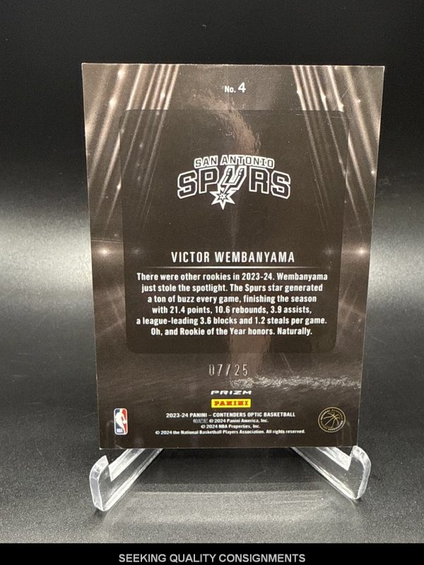 2023-24 Panini Contenders Optic Victor Wembanyama #4 VIPS Black Scope RC /25