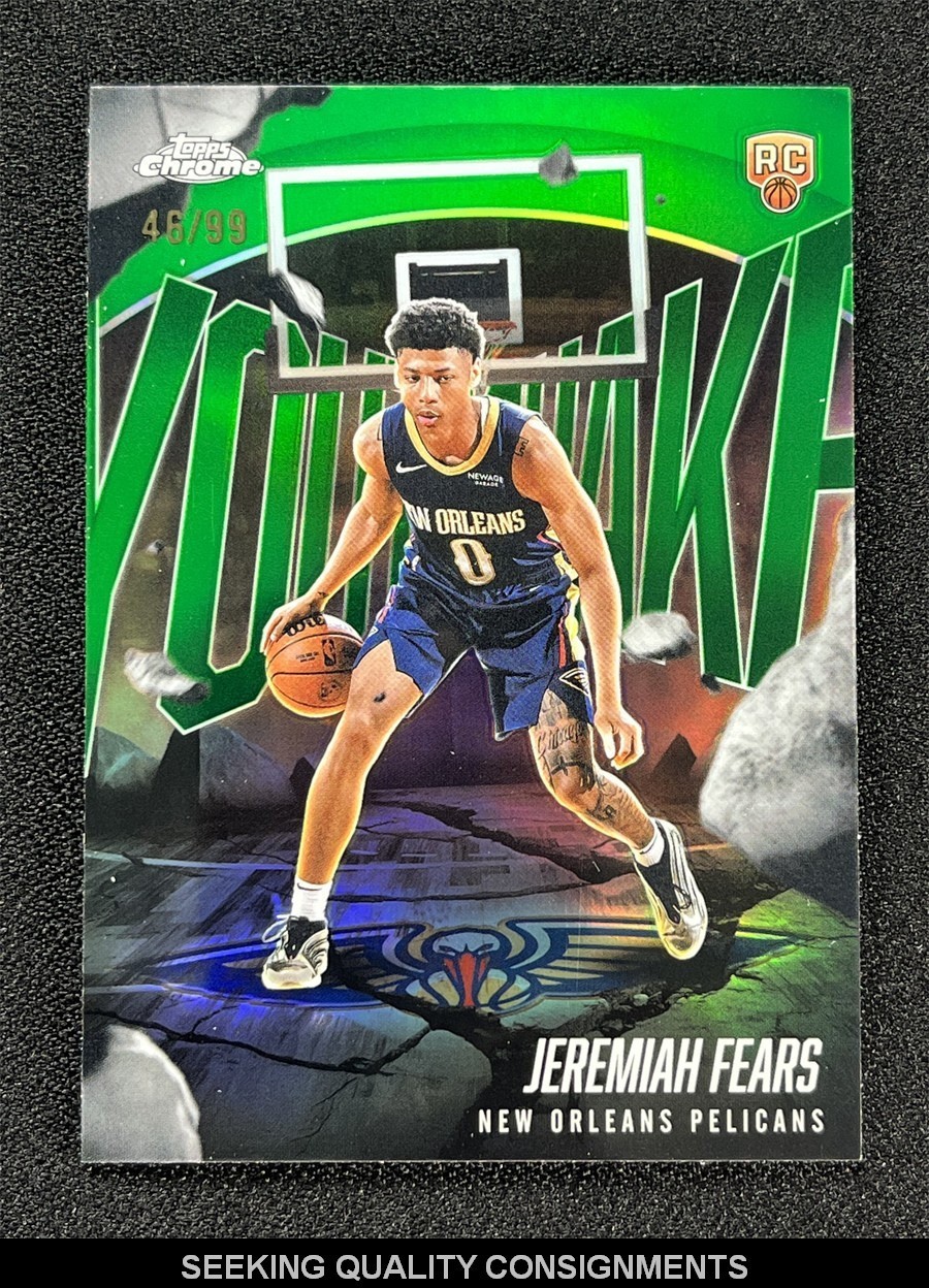 2025-26 Topps Chrome Jeremiah Fears #YQ-7 Green Youth Quake Rookie RC /99