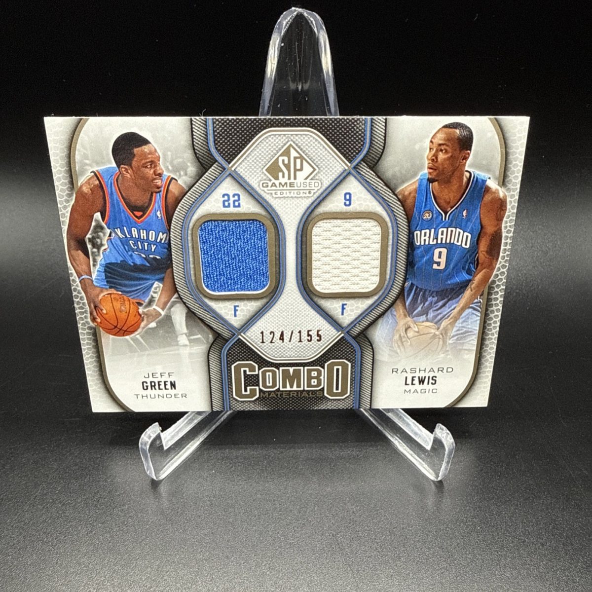 2009 SP Game Used CM-LG Jeff Green Rashard Lewis Combo Materials /155