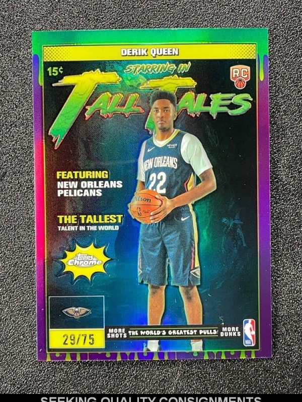2025-26 Topps Chrome Derik Queen Tall Tales Purple Refractor Rookie RC /75