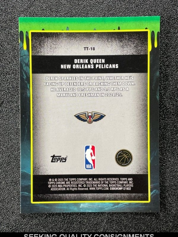 2025-26 Topps Chrome Derik Queen Tall Tales Purple Refractor Rookie RC /75