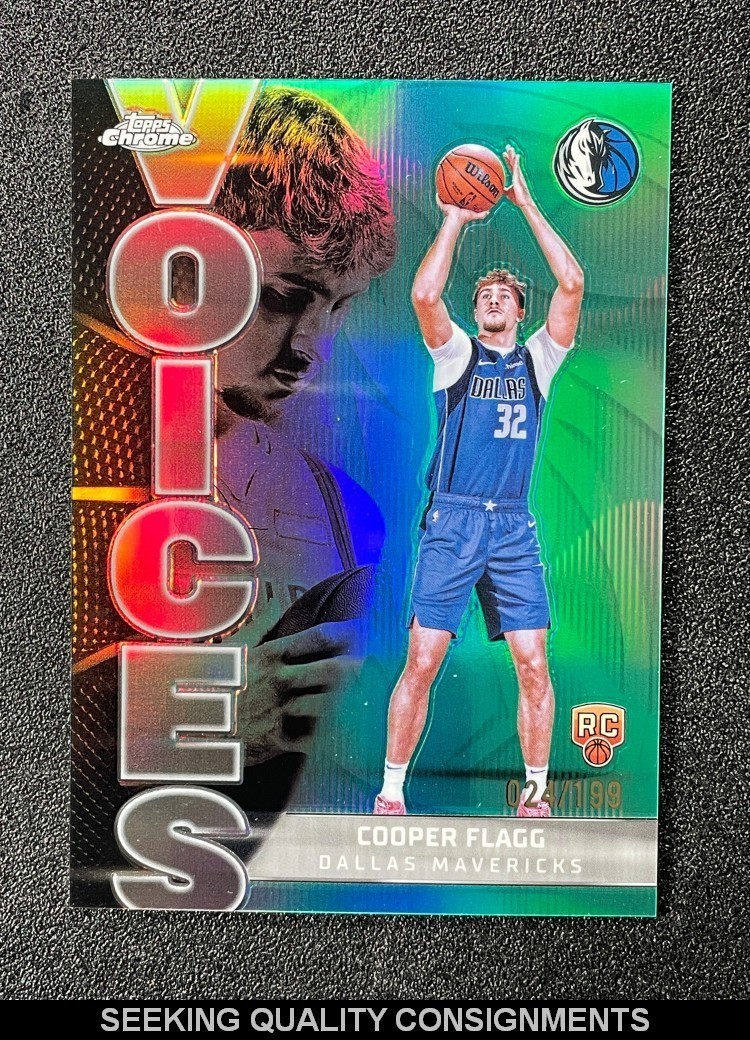 2025-26 Topps Chrome Cooper Flag Voices Aqua Refractor Rookie RC /199