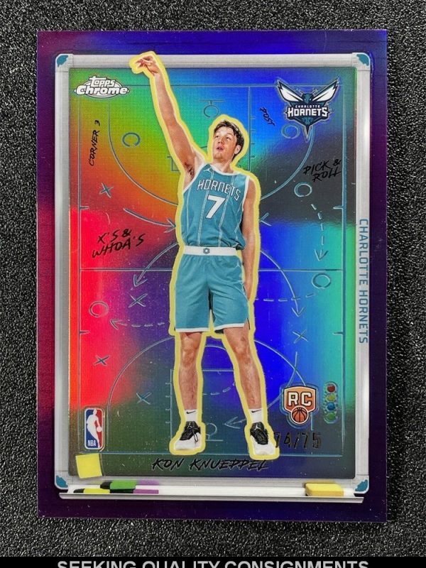 2025-26 Topps Chrome Kon Knueppel X's & Whoa's Purple Refractor Rookie RC /75