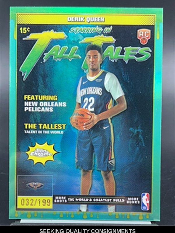2025-26 Topps Chrome Derik Queen Tall Tales Aqua Refractor Rookie RC /199