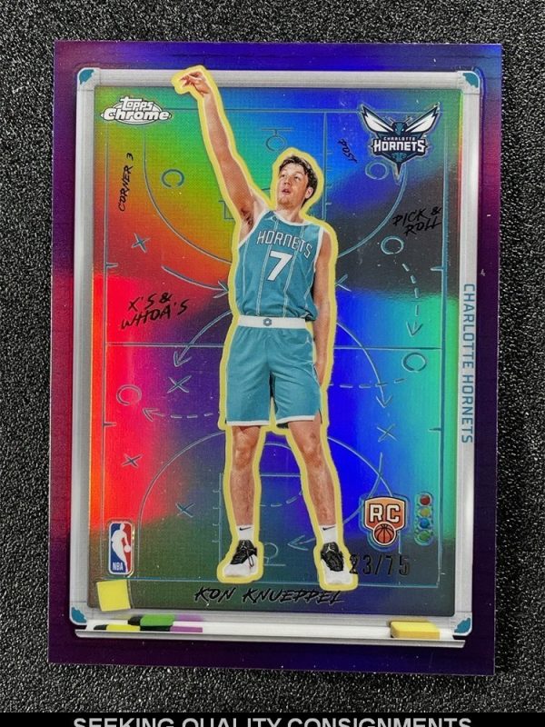 2025-26 Topps Chrome Kon Knueppel X's & Whoa's Purple Refractor Rookie RC /75