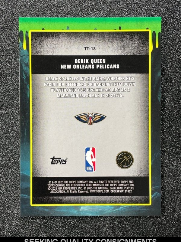 2025-26 Topps Chrome Derik Queen Tall Tales Purple Refractor Rookie RC /75
